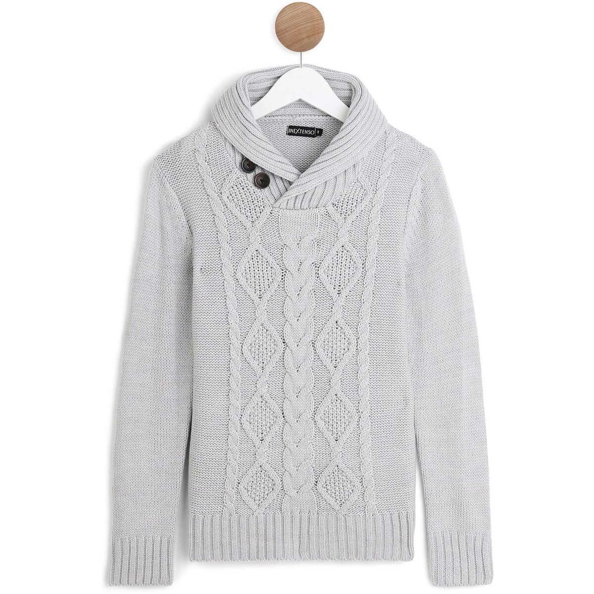 IN EXTENSO Pull col chale torsade garçon