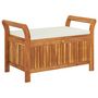 Voir la diapositive 2 : VIDAXL Banc de rangement de jardin avec coussin 91 cm Bois d'acacia
