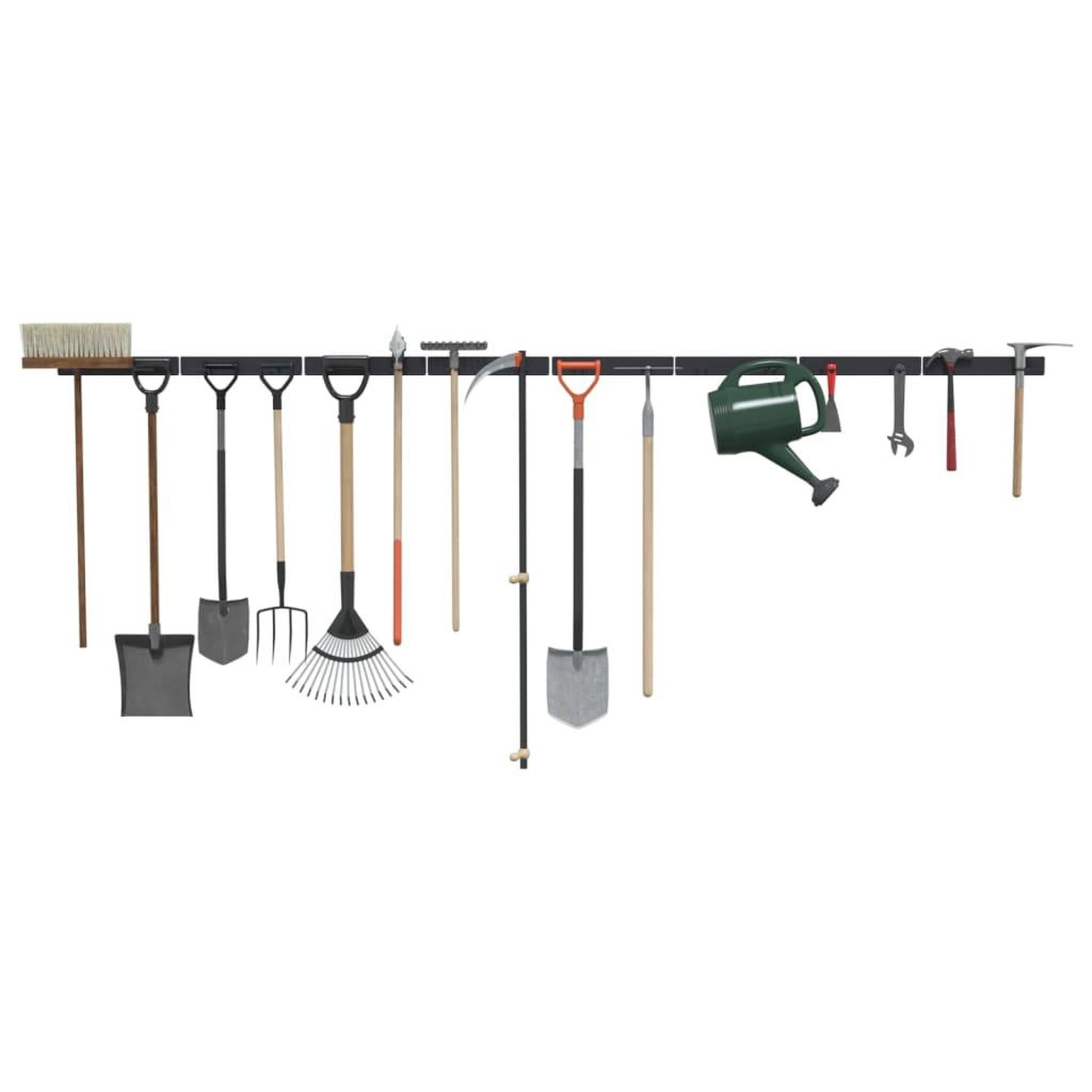 Voir la diapositive 4 : VIDAXL Supports muraux pour outils de jardin 8 pcs noir acier