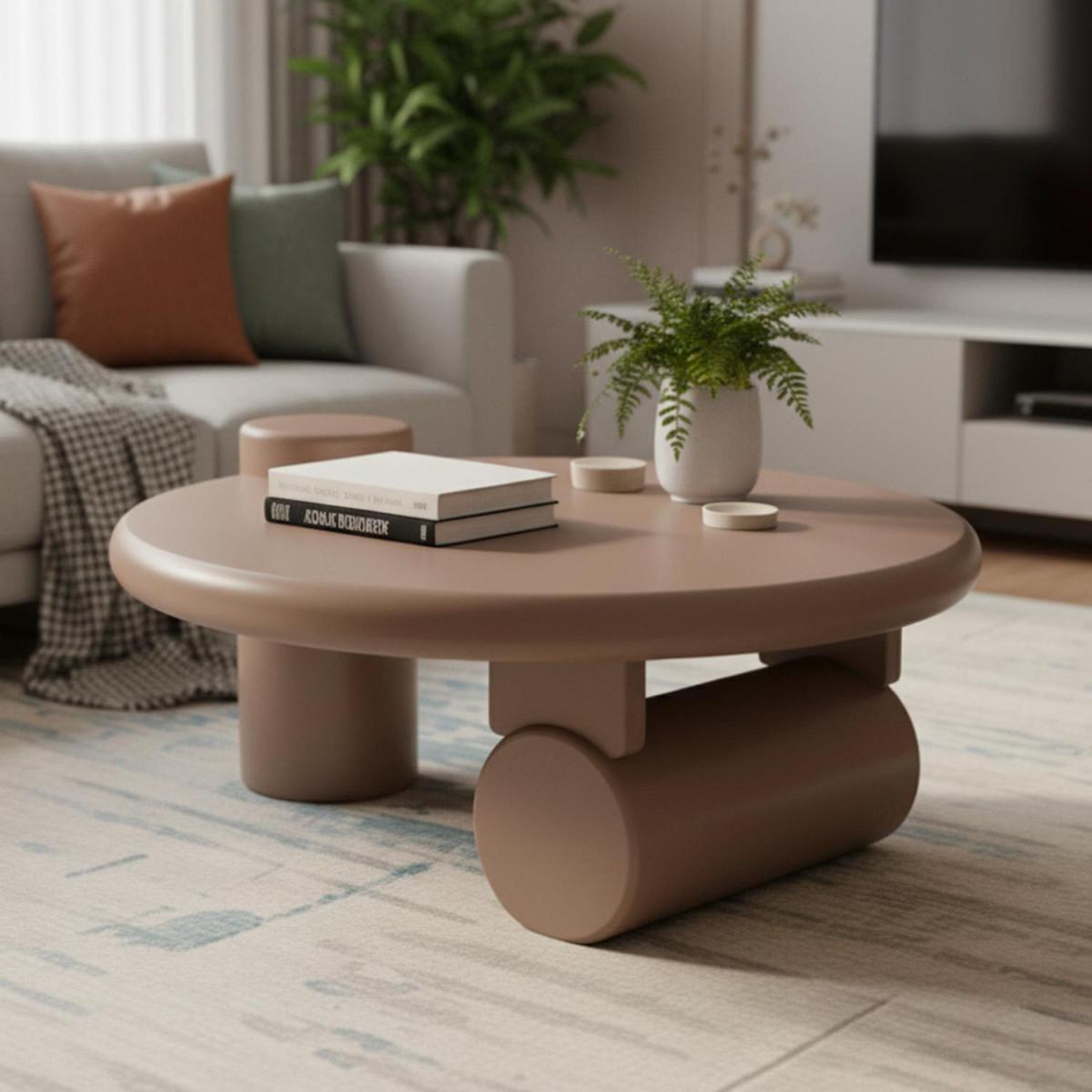Voir la diapositive 5 : Paris Prix Table basse asymétrique  eloy  100cm taupe
