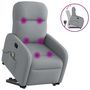 Voir la diapositive 1 : VIDAXL Fauteuil de massage inclinable Gris clair Tissu