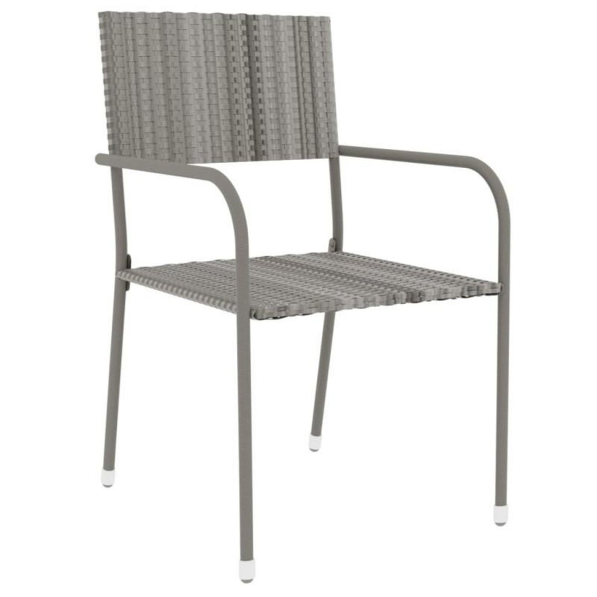 VIDAXL Ensemble à manger de jardin 3 pcs Résine tressée Gris