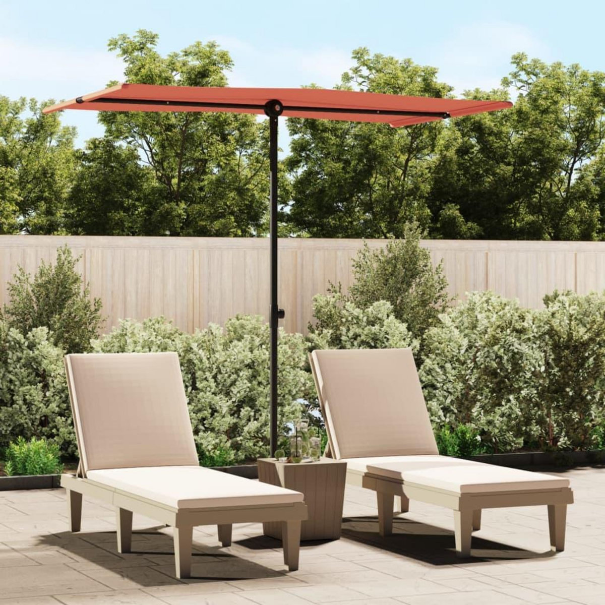 VIDAXL Parasol de jardin avec mat en aluminium 180x110 cm Terre cuite