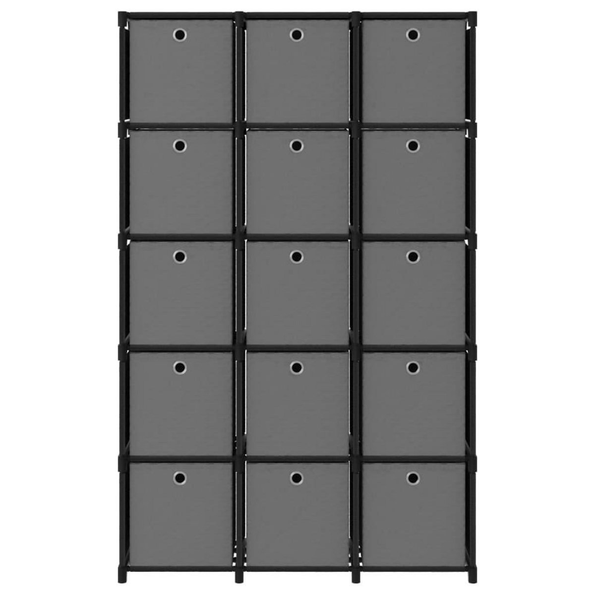 VIDAXL Etagere a 15 cubes avec boîtes Noir 103x30x175,5 cm Tissu