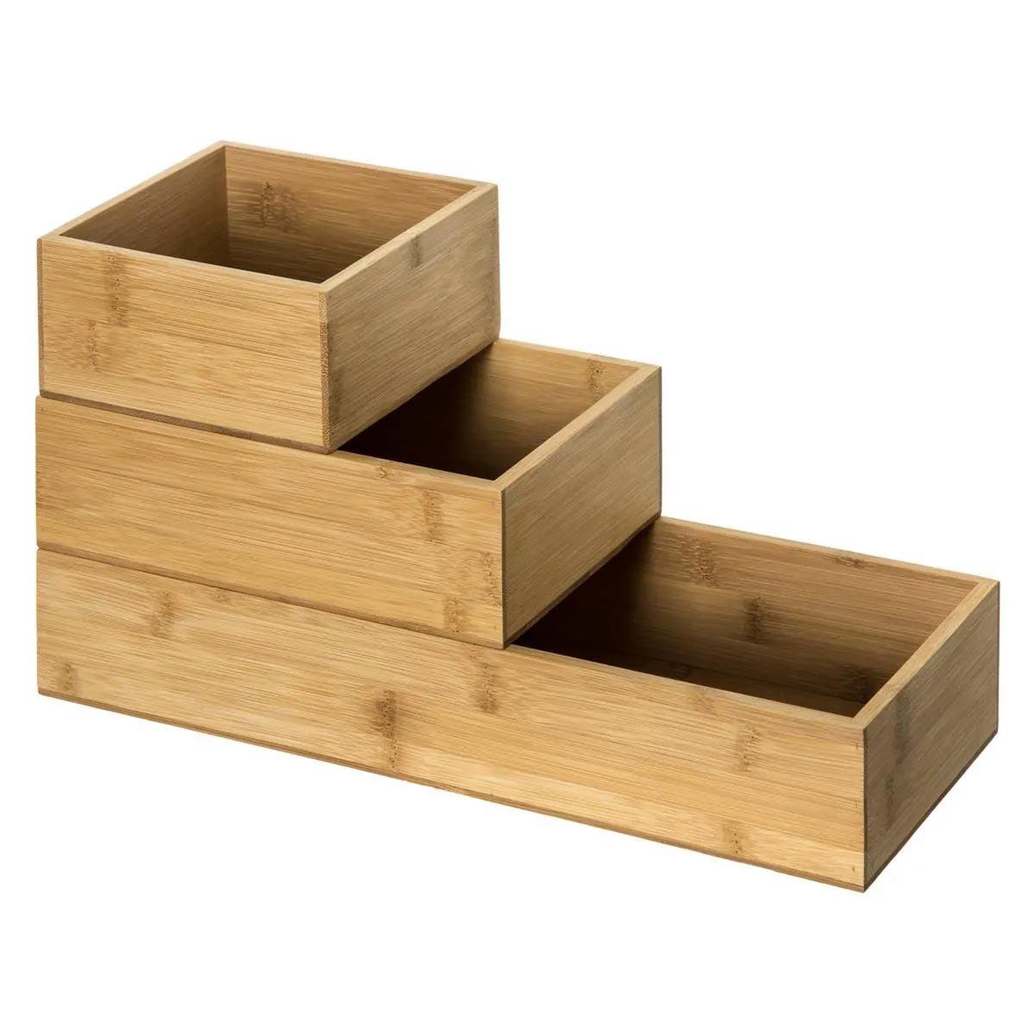 FIVE Lot de 3 organiseurs tiroirs  wood  38cm naturel