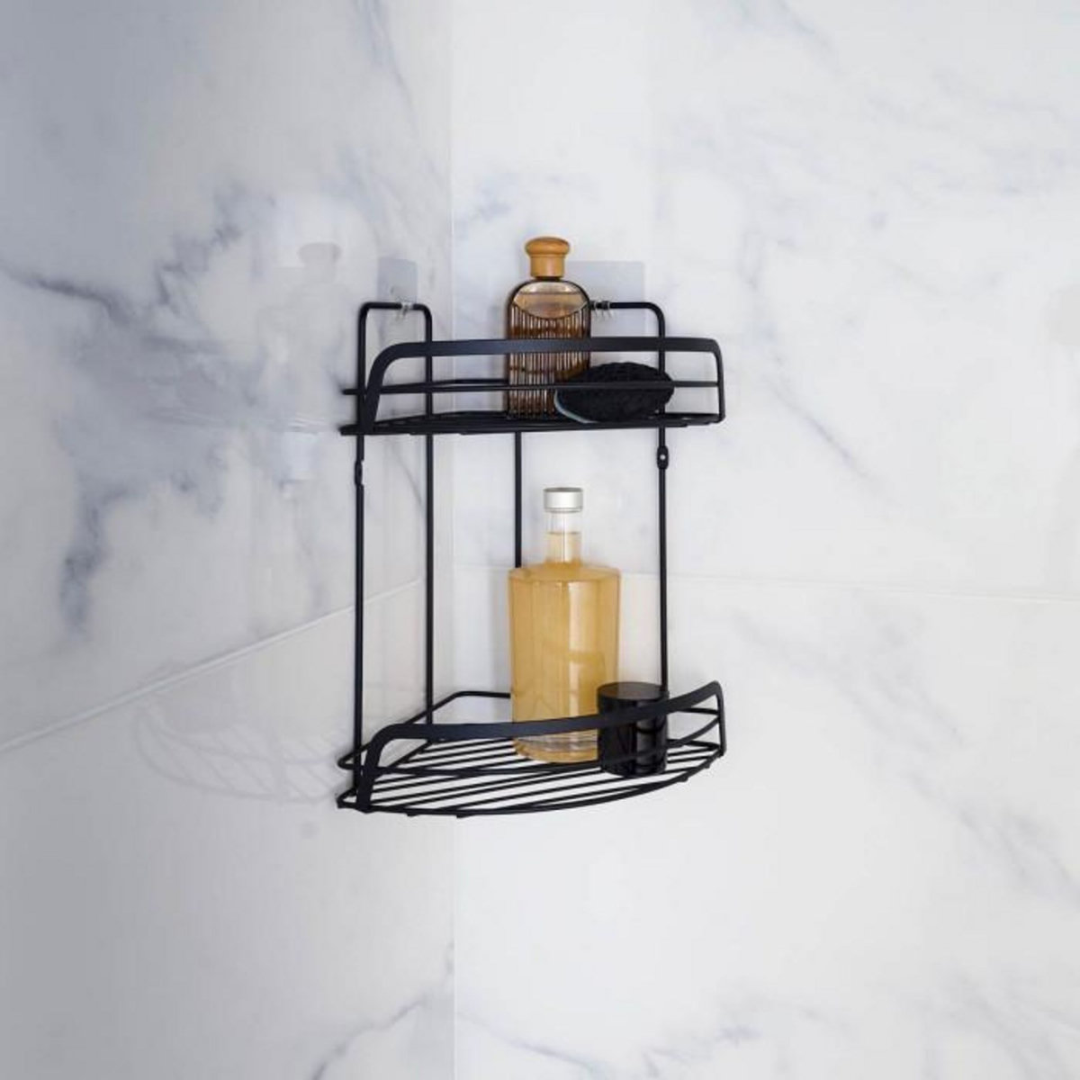 Paris Prix Serviteur de Douche Angle  Filaire Premium  34cm Noir