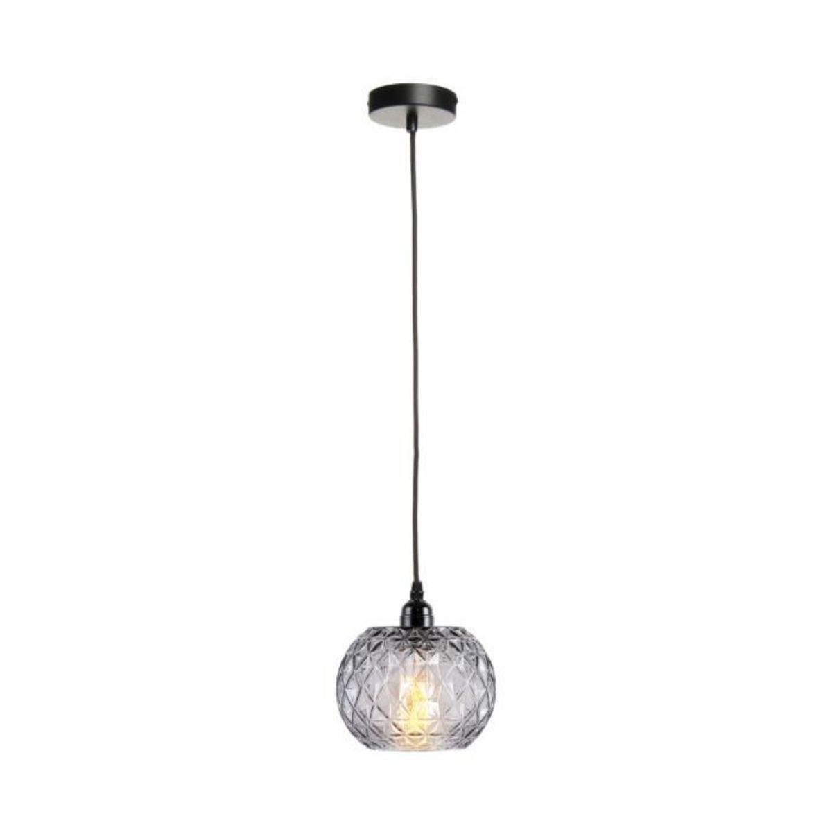 Paris Prix Lampe Suspension en Verre  Corvus  18cm Gris