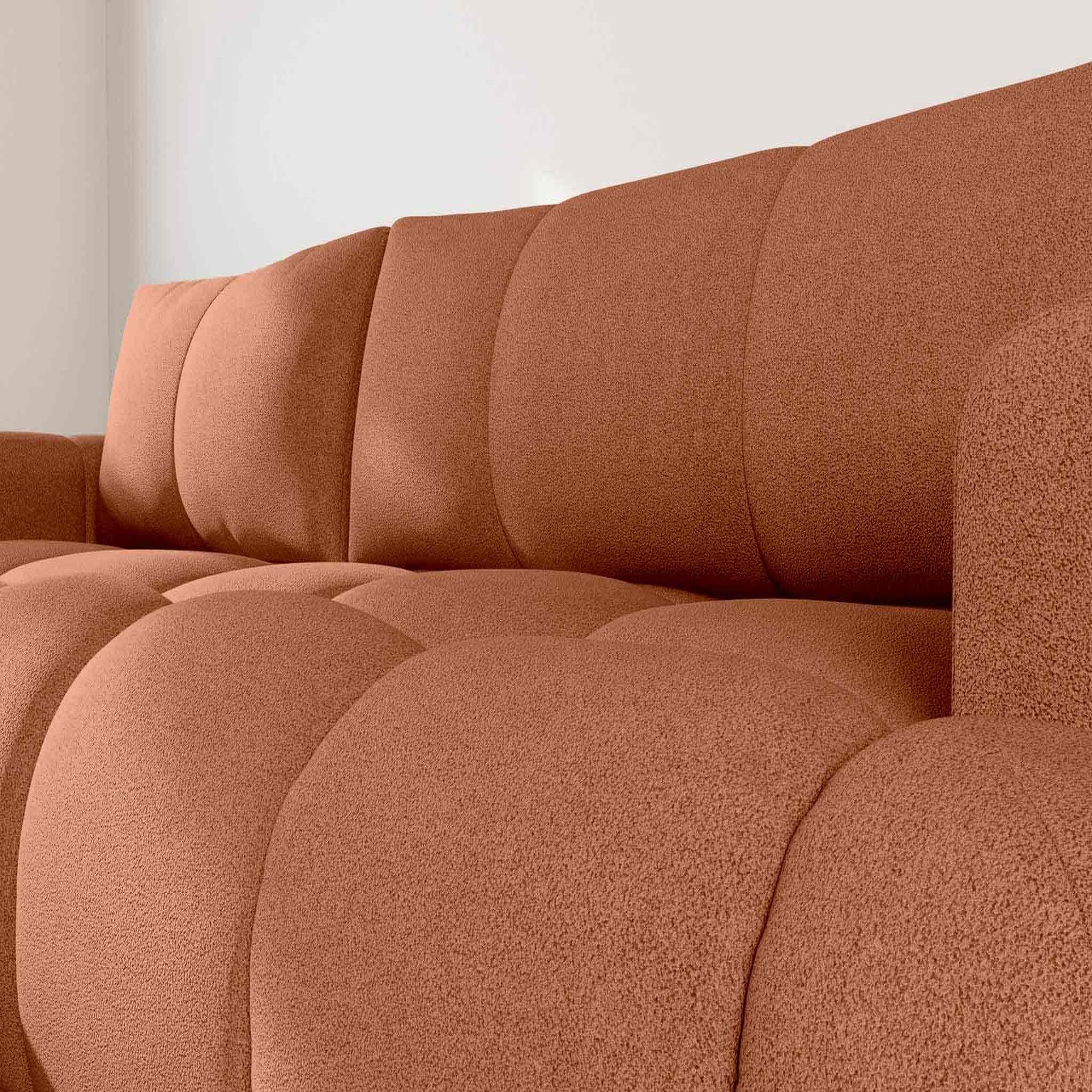 Voir la diapositive 6 : BEST MOBILIER Yulin - canapé d'angle gauche 4 places convertible avec coffre en tissu bouclette