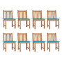 Voir la diapositive 1 : VIDAXL Chaises de jardin lot de 8 avec coussins Bois de teck massif