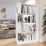 VIDAXL Bibliotheque/Separateur de piece Blanc 80x25x132 cm Pin massif