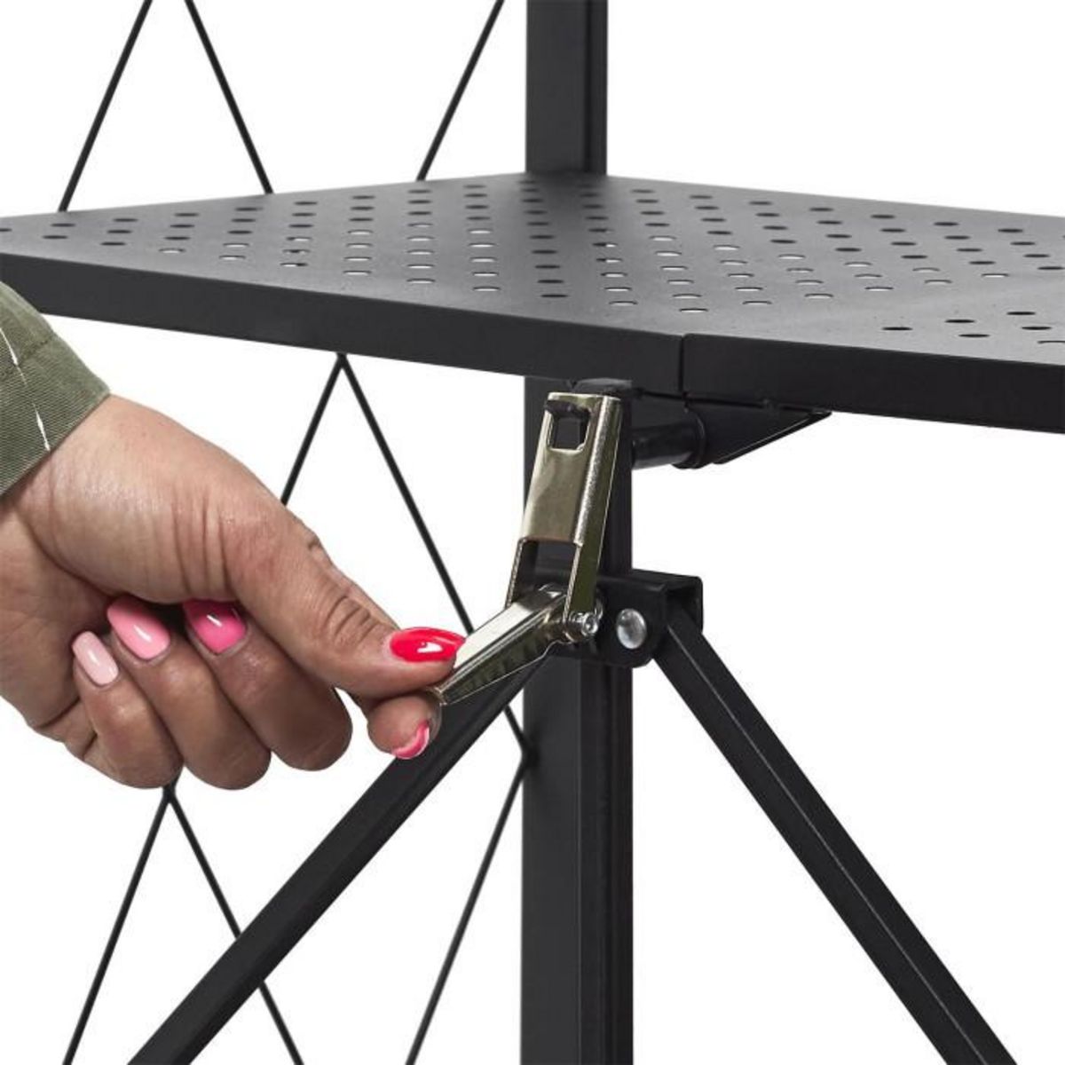 Paris Prix Étagère Pliable en Métal  4 Niveaux  127cm Noir