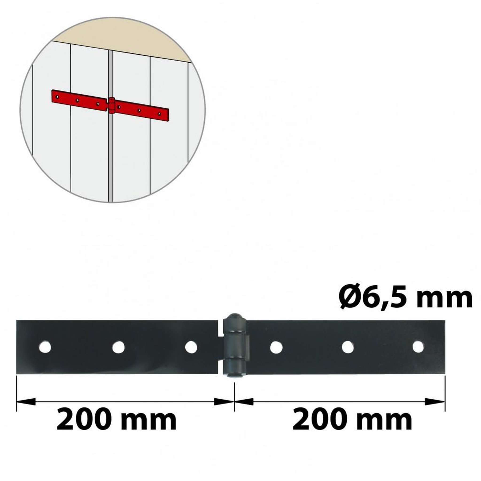 CENTRALE BRICO Charnière forte acier pour volets battants, L.40 x l.300 mm
