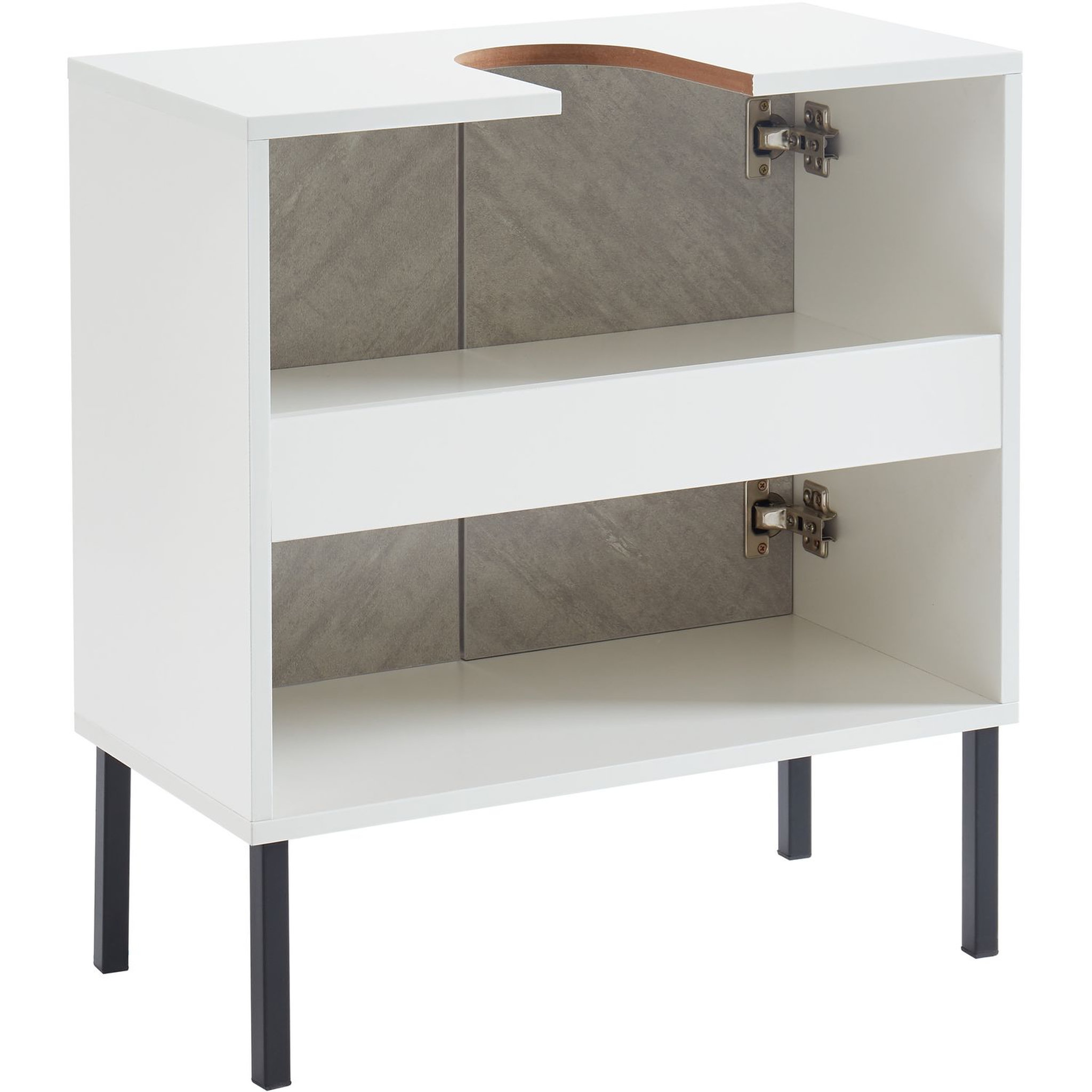 Voir la diapositive 9 : Meuble  de salle de bain sous-vasque 2 portes L60cm ALBUFEIRA