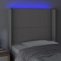 Voir la diapositive 4 : VIDAXL Tete de lit a LED Gris 103x16x118/128 cm Similicuir