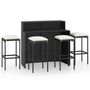 Voir la diapositive 2 : VIDAXL Ensemble de bar de jardin avec coussins 5 pcs Noir