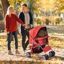 Voir la diapositive 2 : PAWHUT Poussette buggy pliable animaux chariot pliant chien chat porte-gobelet panier de rangement inclus roues avec frein tissu 600D Oxford métal rouge