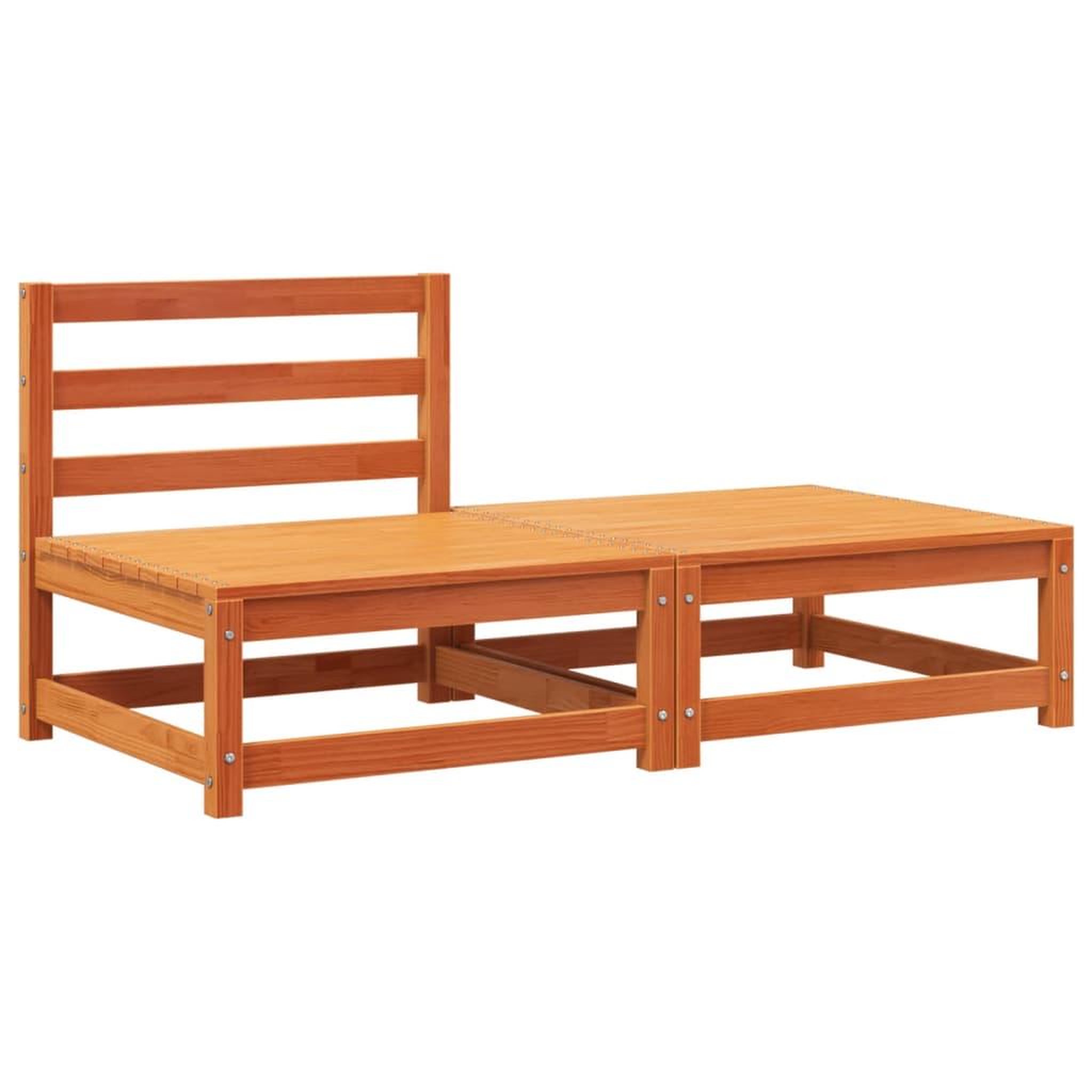 Voir la diapositive 2 : VIDAXL Canape de jardin sans accoudoirs repose-pieds bois pin massif