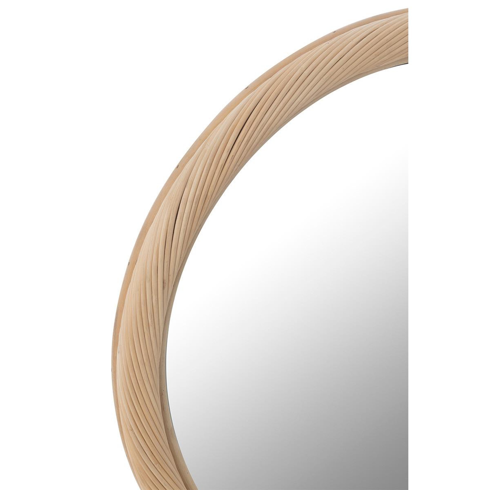 Voir la diapositive 3 : J-LINE Miroir Mural en Rotin  Dwayne  50cm Naturel