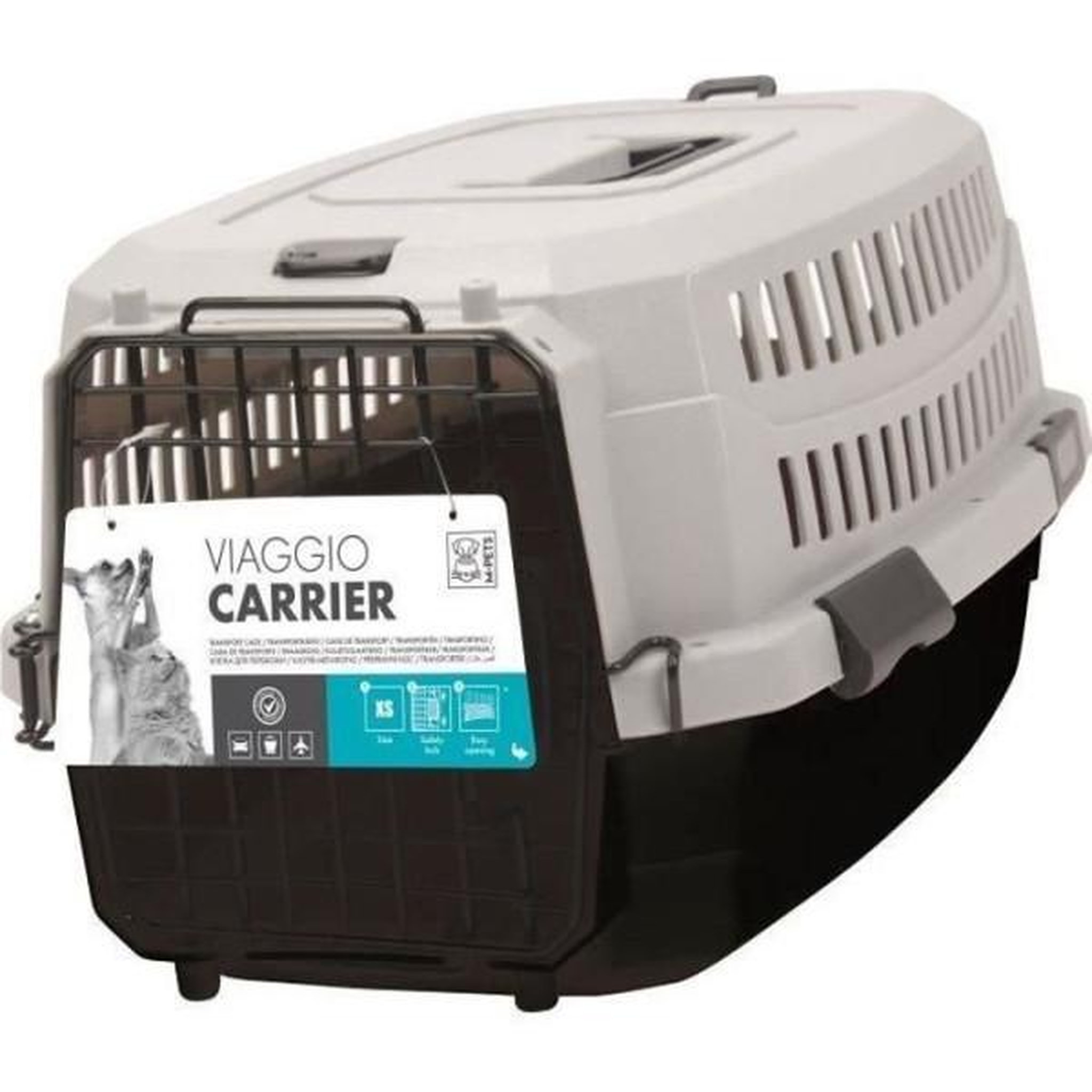 M PETS M-pets caisse de transport viaggio carrier m - 68x47,6x45cm - noir et gris - pour chien