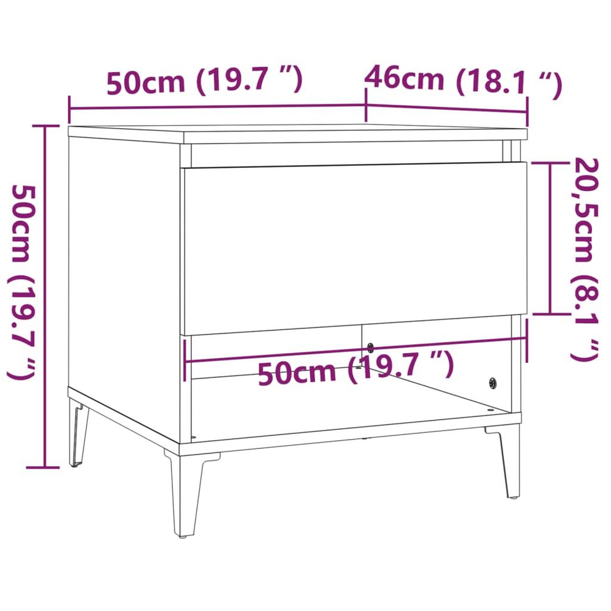 Voir la diapositive 6 : VIDAXL Tables d'appoint 2pcs Blanc brillant 50x46x50cm Bois ingenierie