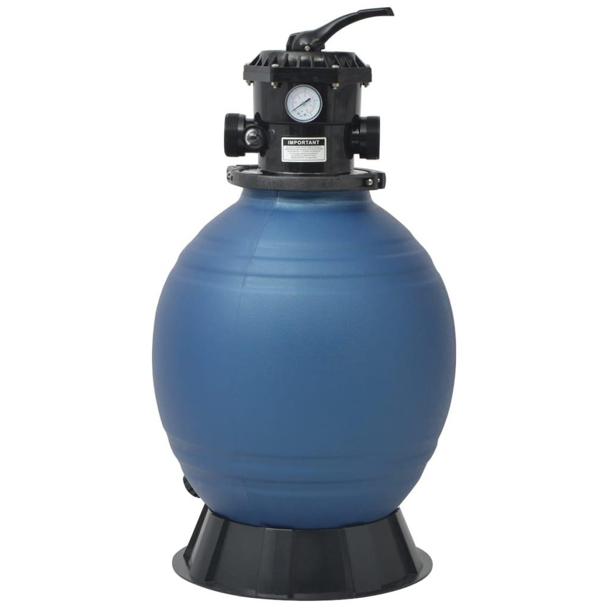 Voir la diapositive 3 : VIDAXL Filtre a sable pour piscine avec vanne 6 positions Bleu 460 mm