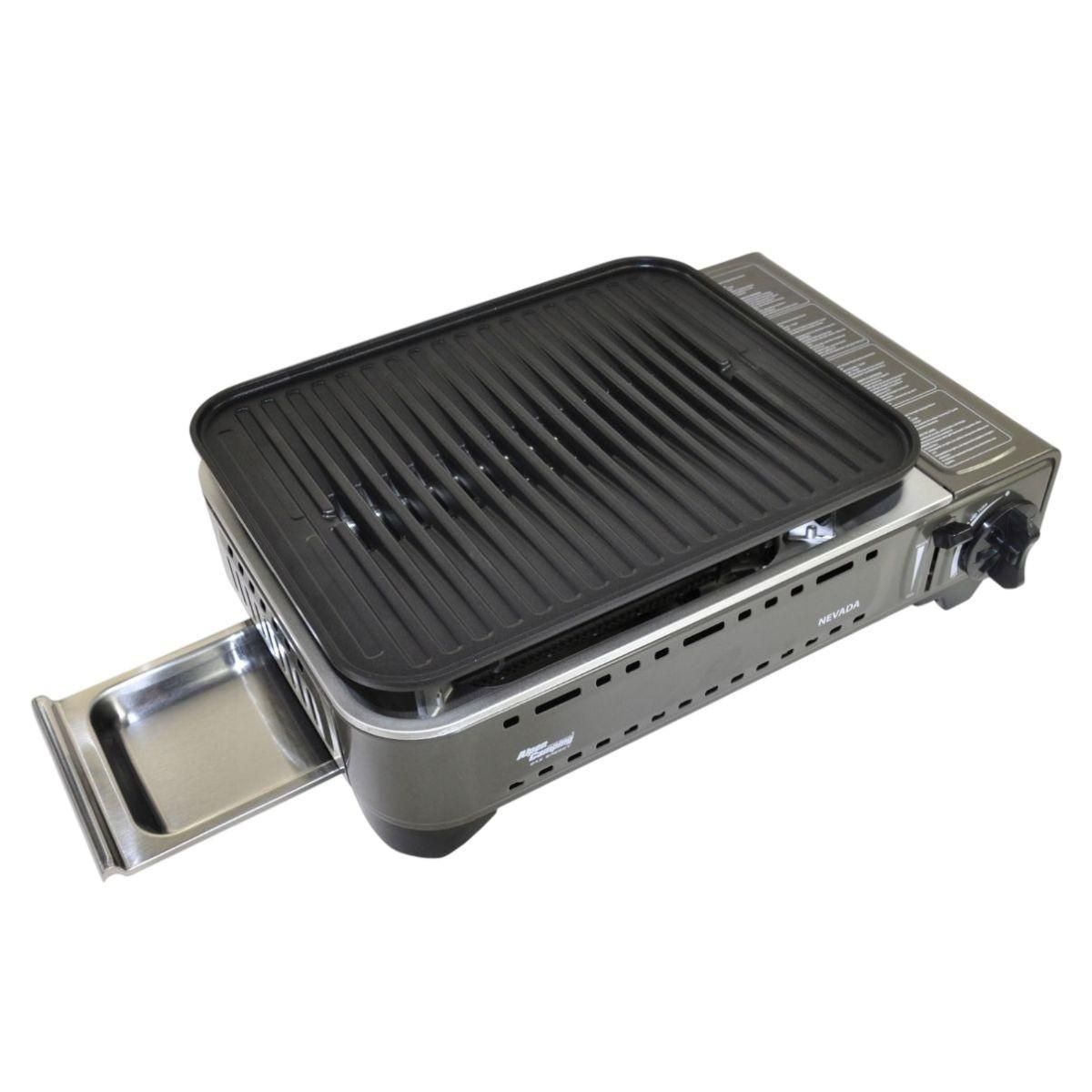 ALPENTECH Barbecue à gaz Portable Grill 1780W + 8 Cartouches Gaz Butane Allumage Piezo + Mallette Camping ALPEN