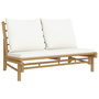 Voir la diapositive 2 : VIDAXL Banc de jardin avec coussins blanc creme bambou