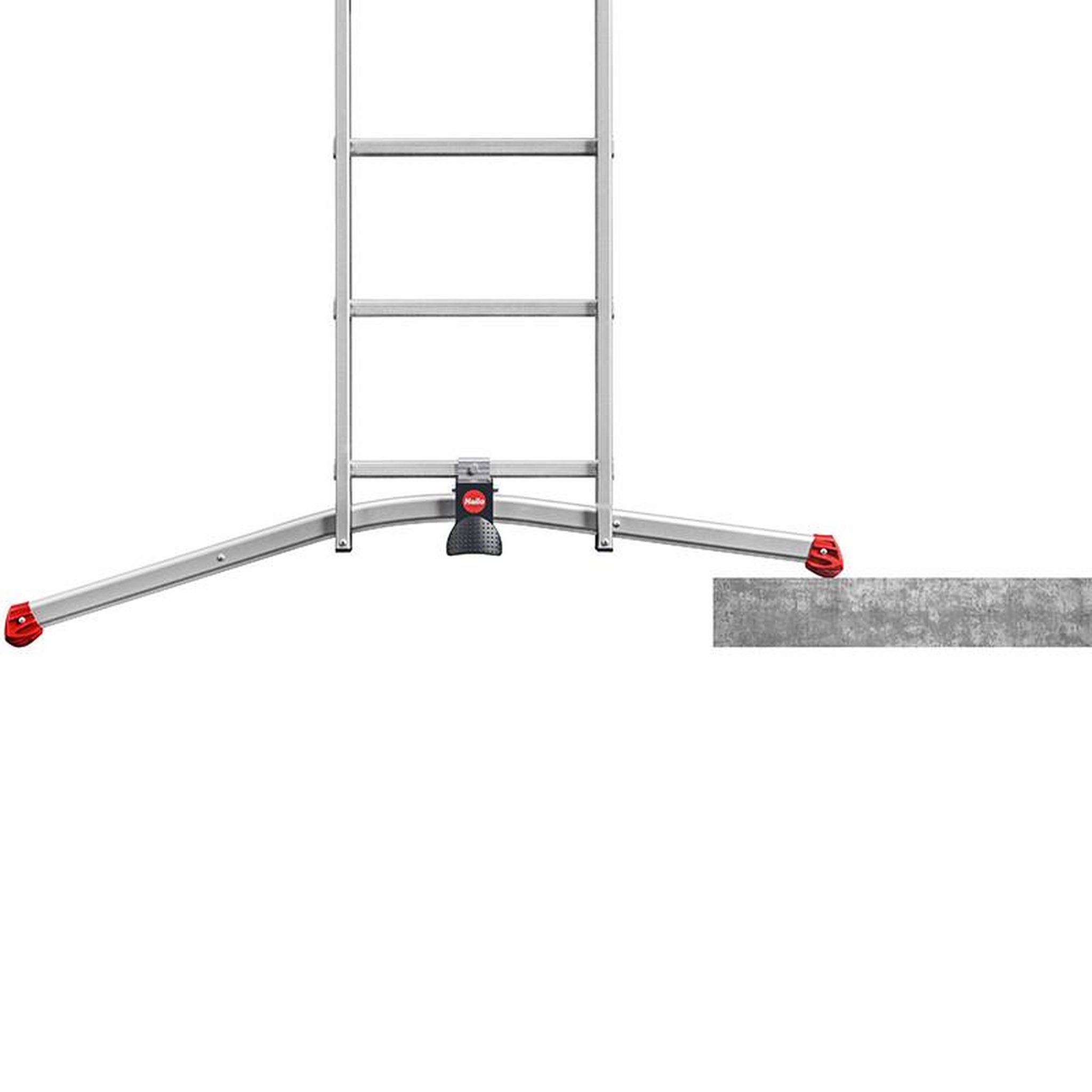 Voir la diapositive 3 : HAILO Echelle transformable 2 plans 2x12 échelons 5,6m/6,6m en Aluminium Hailo S 110 Pro