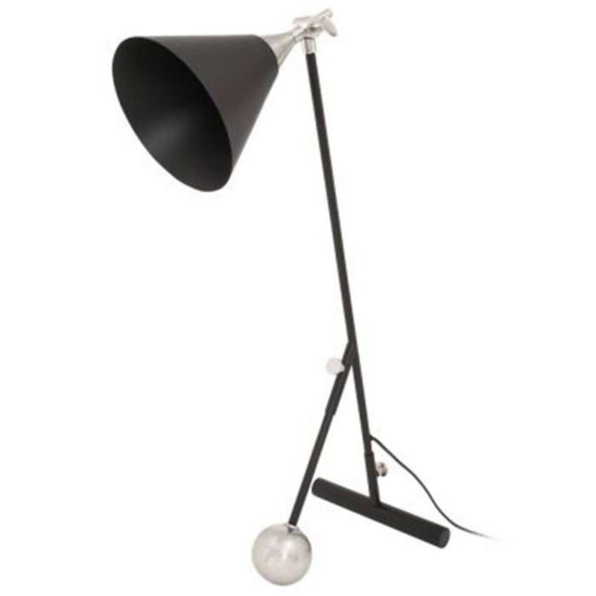Paris Prix Lampe à Poser Industriel  Celeste  76cm Noir & Argent