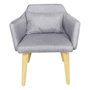 Voir la diapositive 2 : Paris Prix Fauteuil Scandinave en Tissu  Nari  70cm Gris Clair