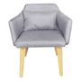 Voir la diapositive 2 : Paris Prix Fauteuil Scandinave en Tissu  Nari  70cm Gris Clair