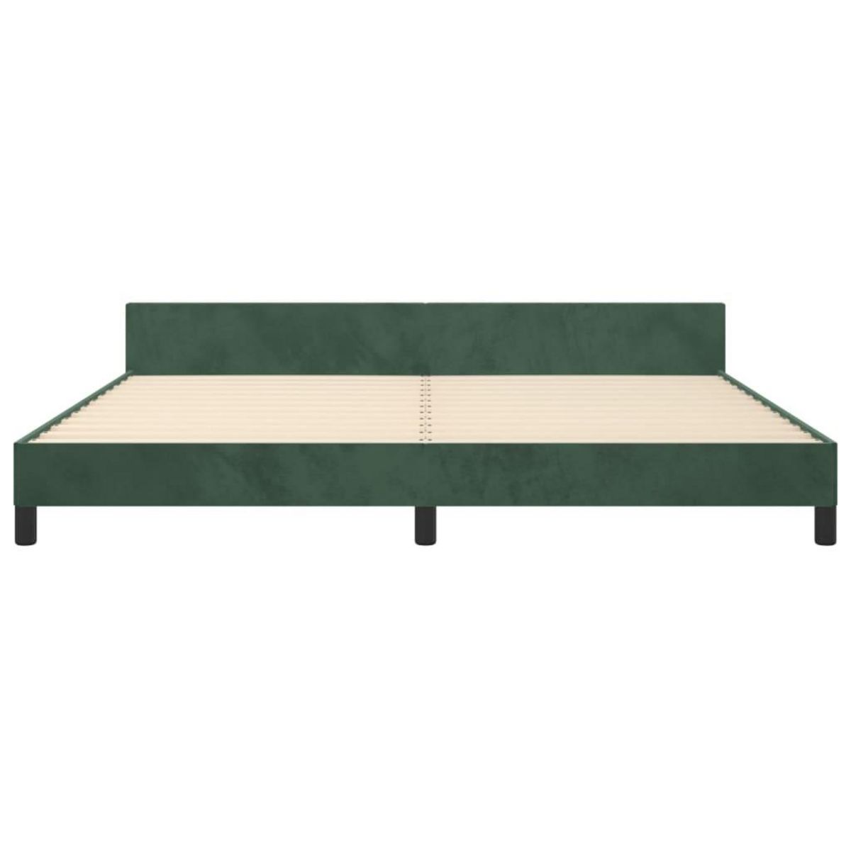 VIDAXL Cadre de lit sans matelas vert fonce 200x200 cm velours