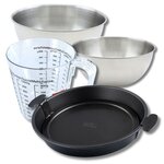 ZENKER Set pâtisserie avec moule à quiche Lorraine 28 cm, 2 bols à mixer, verre mesureur et spatule Zenker