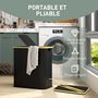 Voir la diapositive 6 : HOMCOM Panier à linge double pliable 80L - corbeille à linge sale avec couvercle et poignées - non tissé noir bambou
