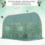 Voir la diapositive 5 : OUTSUNNY Serre de jardin tunnel 5 m² 2,45L x 2l x 1,98H m acier renforcé Ø 1,8 cm + PE haute densité 140 g/m² fenêtres porte déroulante vert