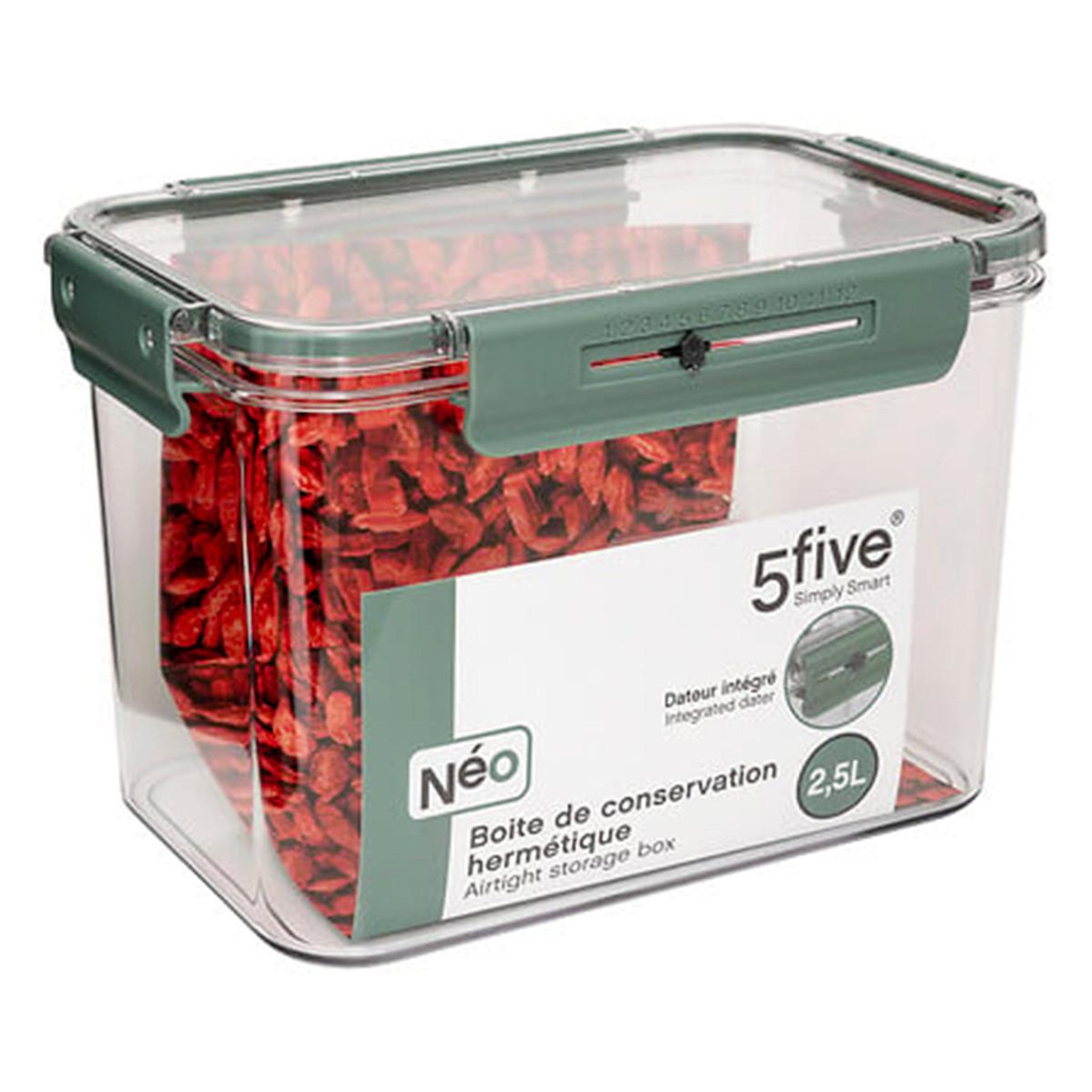 Voir la diapositive 6 : FIVE Boîte de conservation hermétique  neo  2,5l transparent