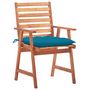 Voir la diapositive 2 : VIDAXL Chaises a manger d'exterieur lot de 2 et coussins Acacia massif