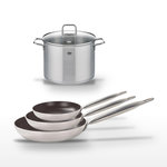 ELO Lot de 3 Poêles 24/28/32 cm Elo Bistro Line et Faitout 26 cm Elo