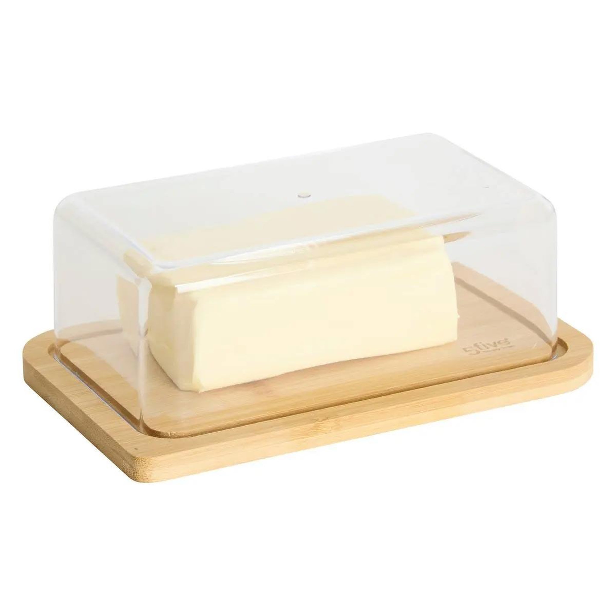 Voir la diapositive 3 : FIVE Beurrier rectangulaire  bambou  19cm naturel