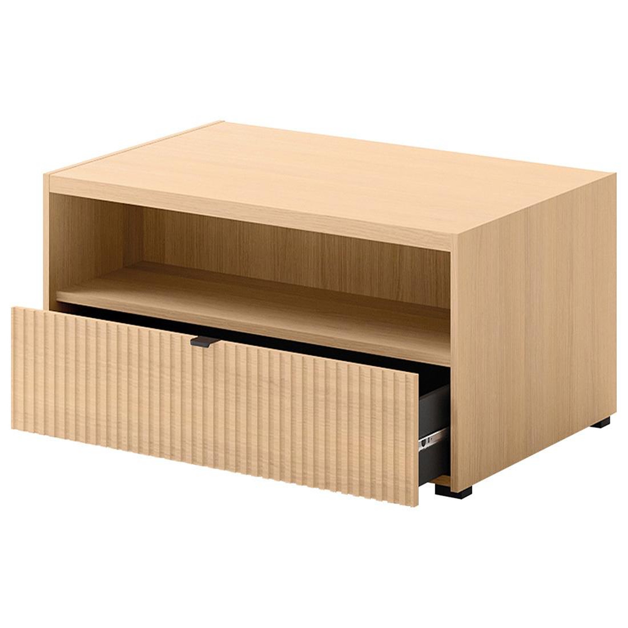 Voir la diapositive 4 : BEST MOBILIER Judy - table basse 100 cm - effet bois - 1 tiroir et 1 niche
