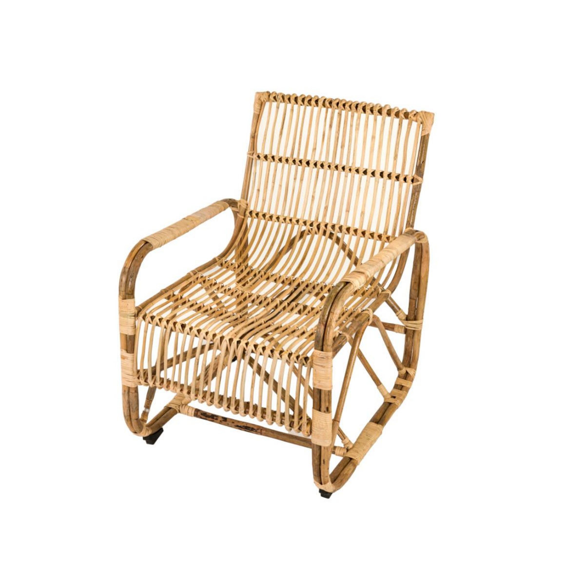 Jardiline Fauteuil de jardin carré en rotin tressé - Jardiline