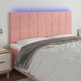 Voir la diapositive 1 : VIDAXL Tete de lit a LED Rose 200x5x118/128 cm Velours