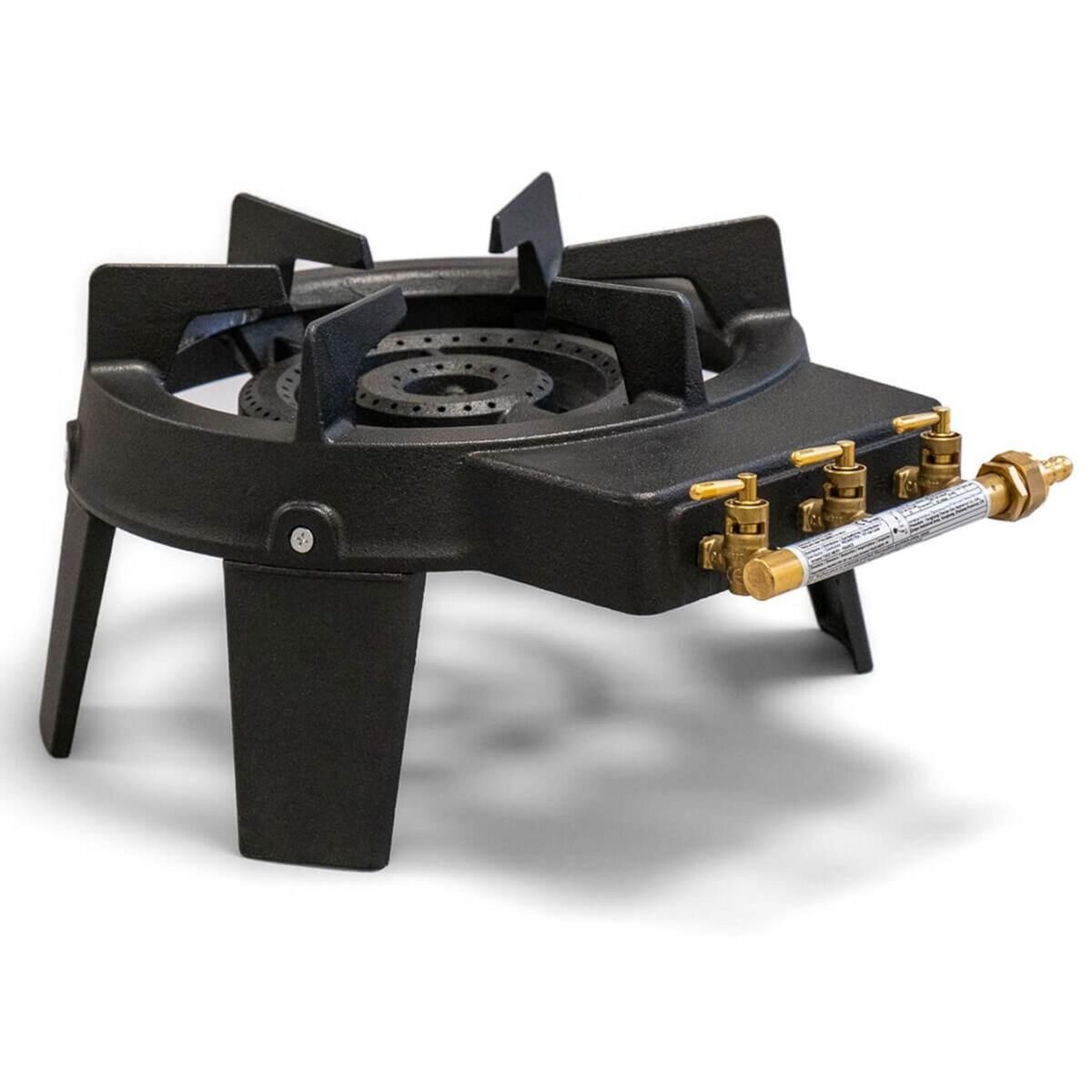 Proweltek Rechaud gaz 4 pieds Fonte véritable 9,8 KW 2 Bruleurs Plats grands volumes