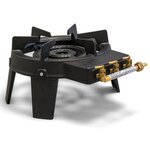 Proweltek Rechaud gaz 4 pieds Fonte véritable 9,8 KW 2 Bruleurs Plats grands volumes