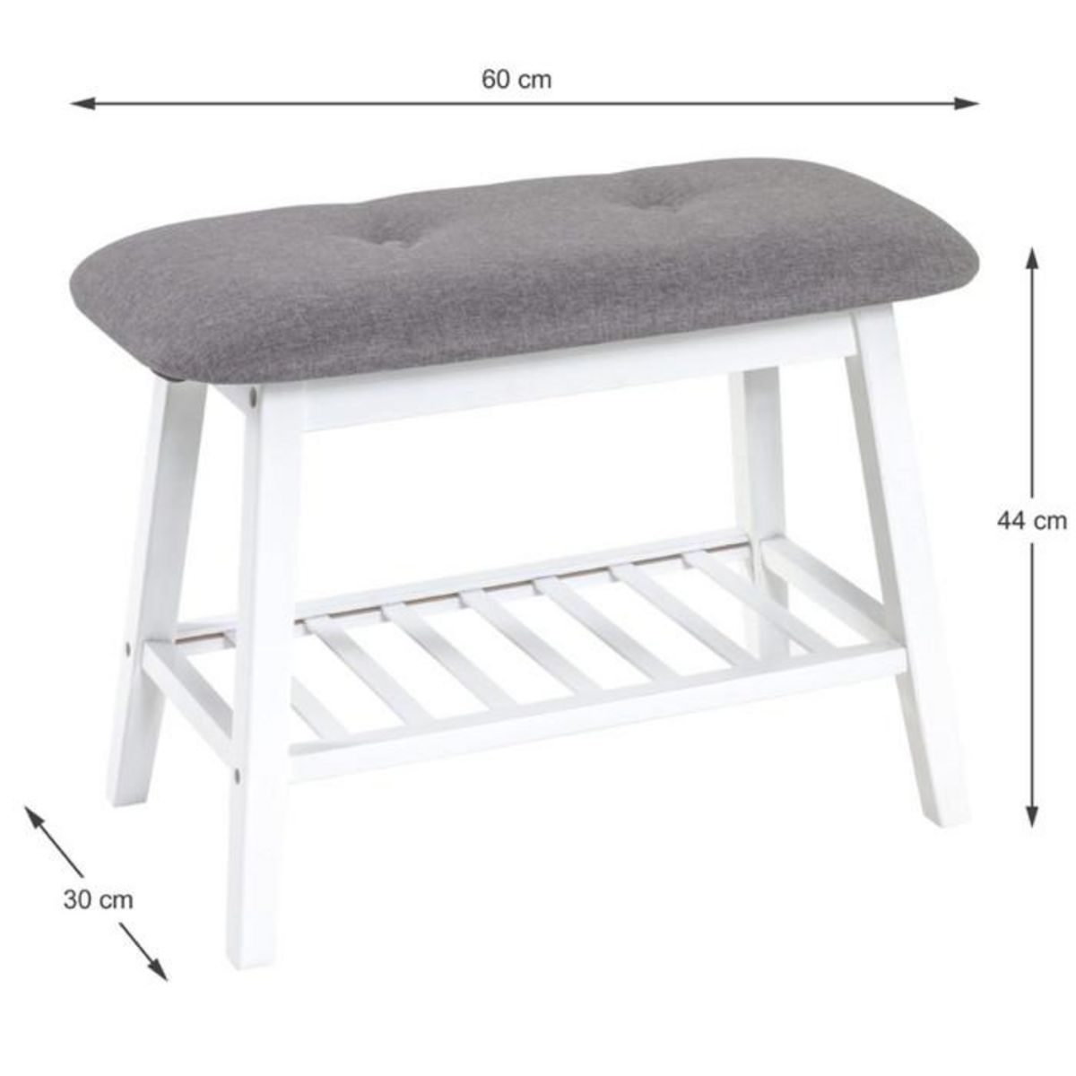 Paris Prix Range-Chaussures & Banc  Bambou  60cm Blanc