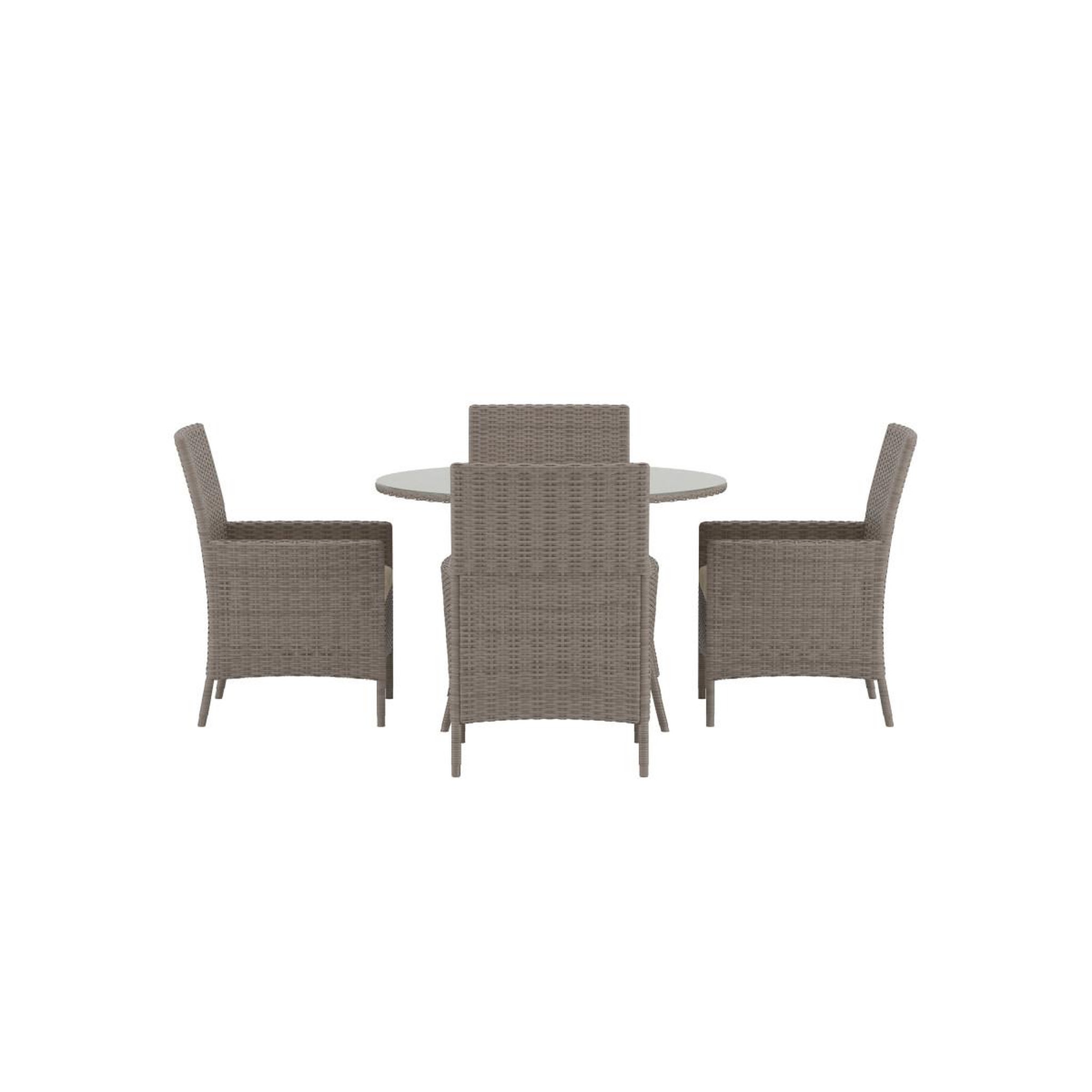 Voir la diapositive 2 : Paris Prix Ensemble table de jardin & 4 fauteuils  lefkas  110cm marron