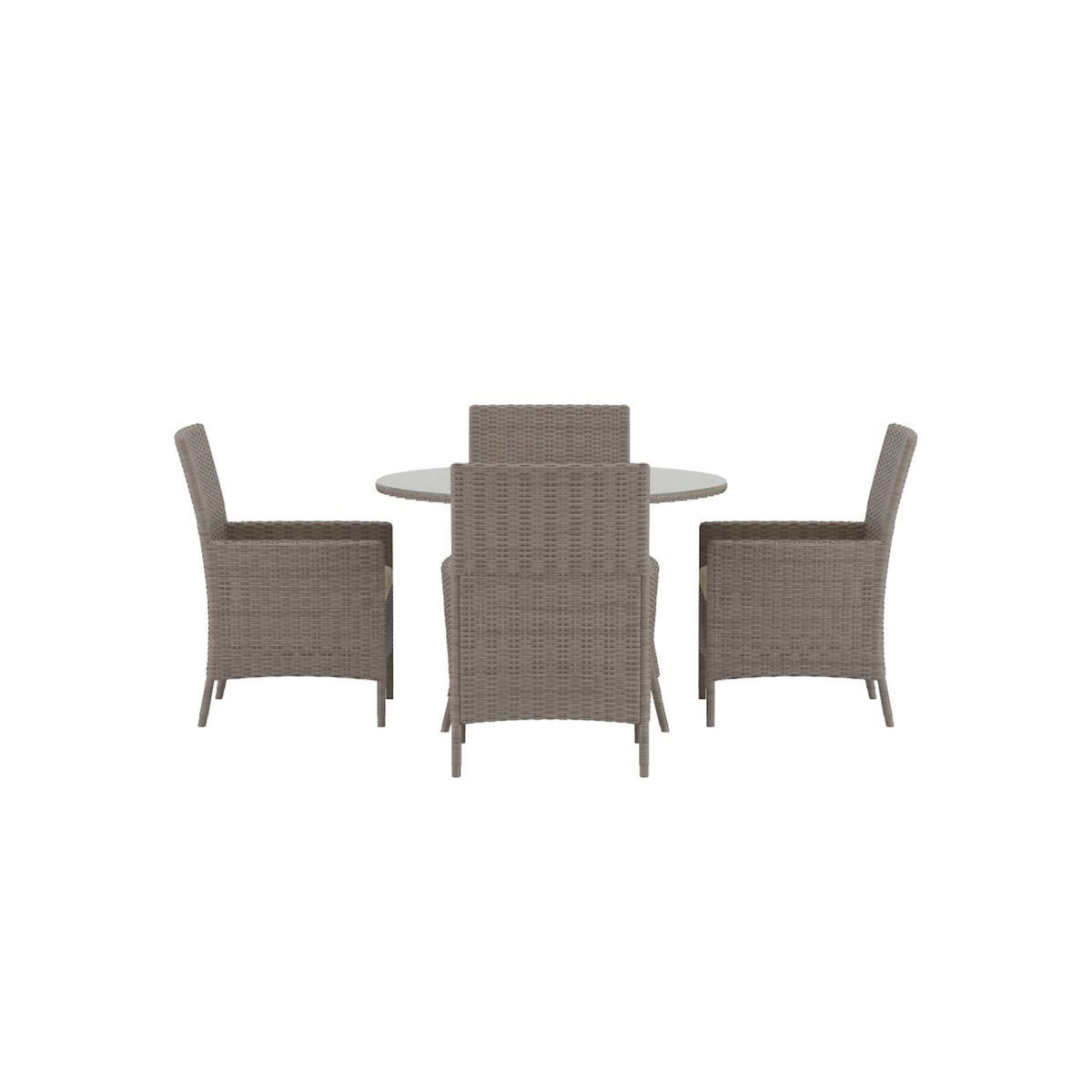 Paris Prix Ensemble Table de Jardin & 4 Fauteuils  Lefkas  110cm Marron