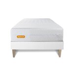 SEPTNUITS Matelas + sommier kit blanc Memo Bio Mousse à mémoire de forme Maxi épaisseur Déhoussable. Coloris disponibles : Blanc