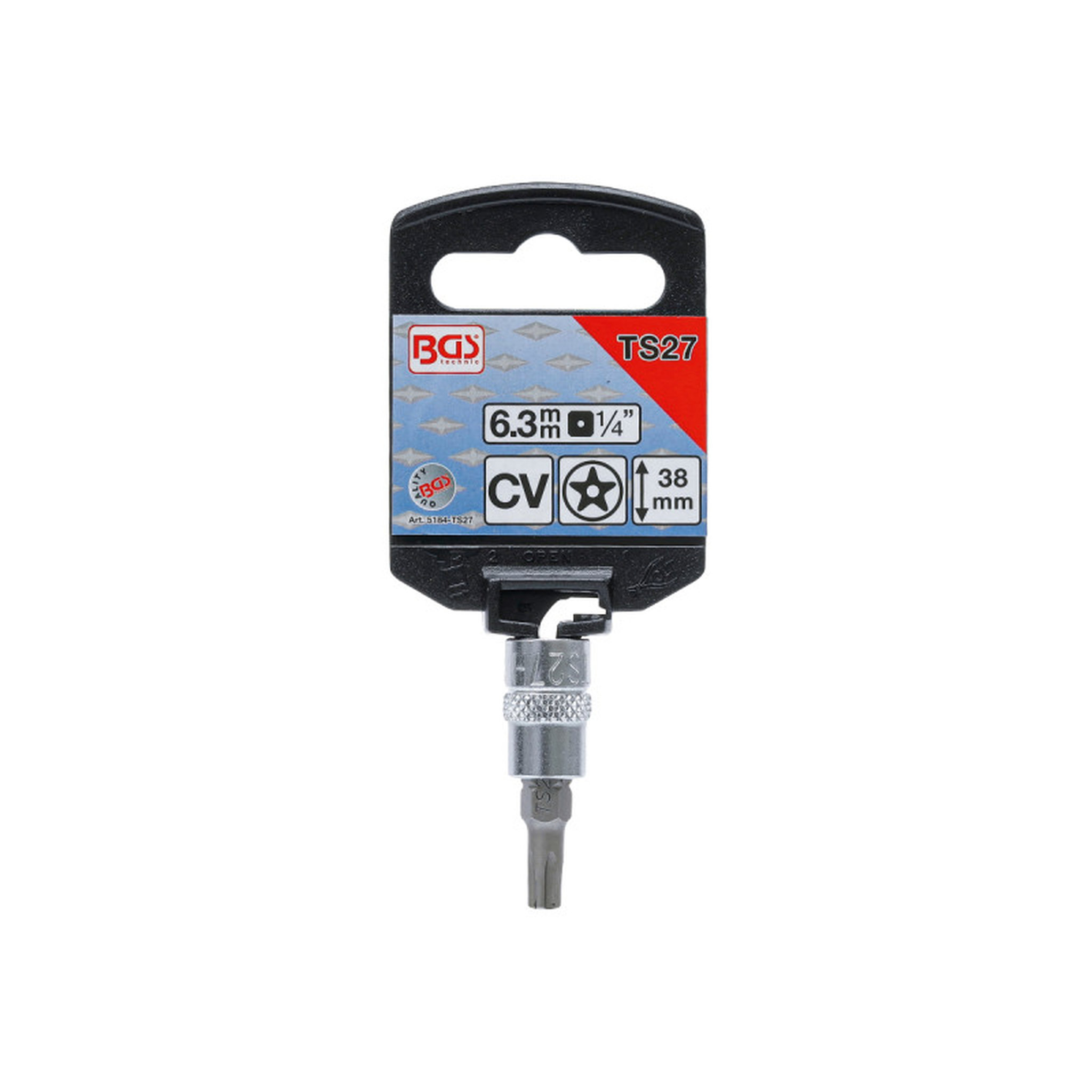Voir la diapositive 2 :  Douille à embout BGS TECHNIC - 6,3 mm - Torx Plus TS27 - 5184-TS27