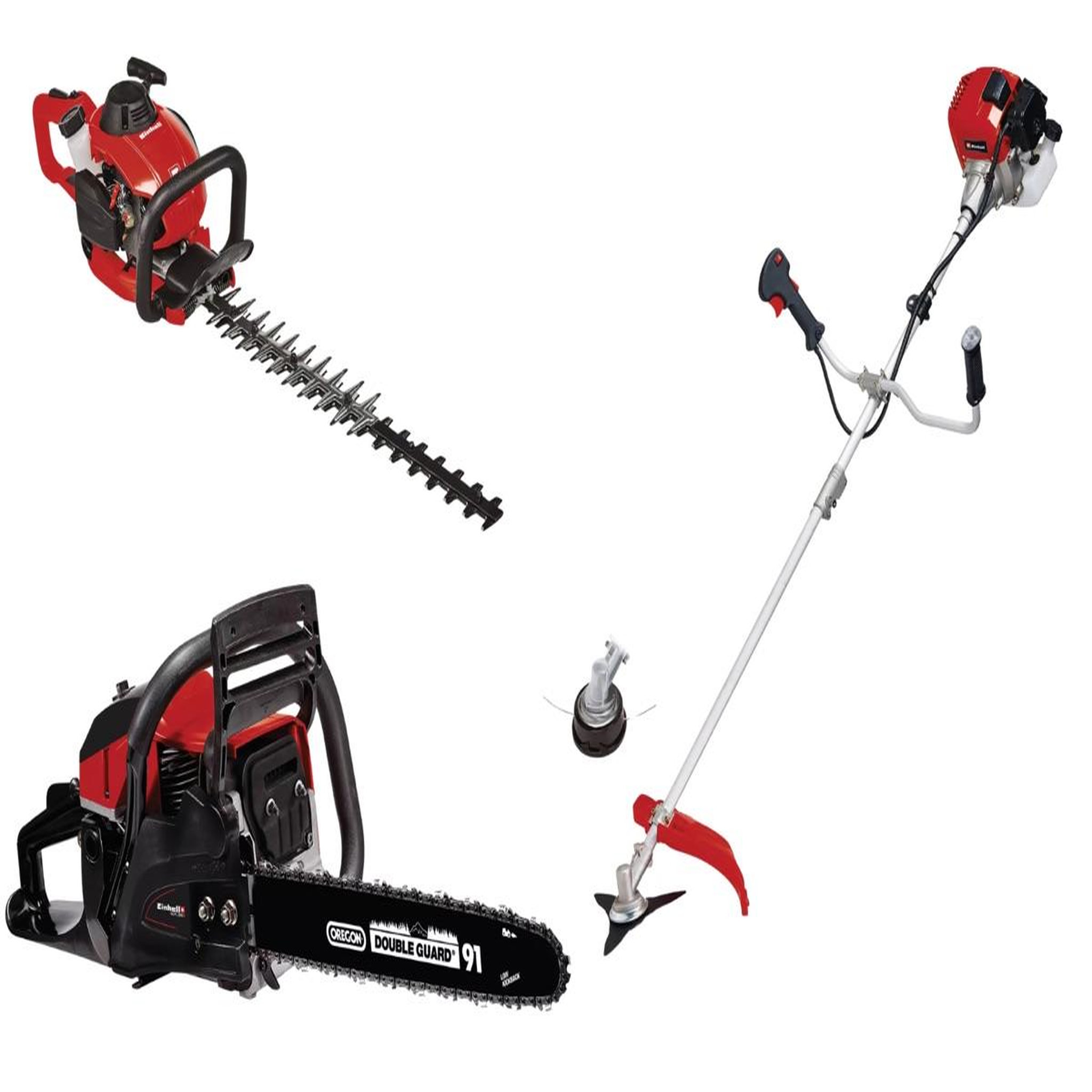 Einhell Kit thermique 3 en 1 jardin Einhell – Débroussailleuse, taille-haie, tronçonneuse
